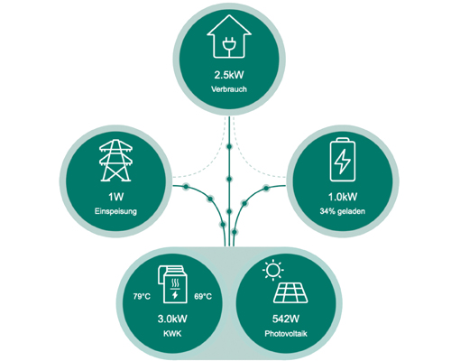 Energiemanager Detail: Vernetzung der Energiekomponenten